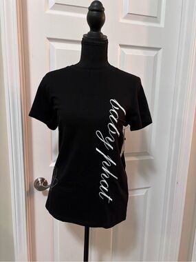 Baby Phat Black Short Sleeve Tee with Rhinestone Logo
